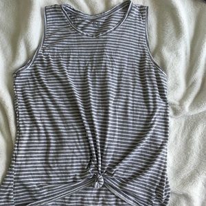grey striped tank